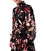 Color:Poinsettia - Image 3 - Mood Setter Floral Print Mock Neck Long Sleeve Mini Dress