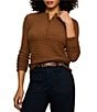 Sanctuary Not So Basic Textured Henley Neck Long Sleeve Knit Top - Image 1