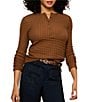Sanctuary Not So Basic Textured Henley Neck Long Sleeve Knit Top - Image 3