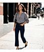 Sanctuary Perfect Gingham Button Front Split Neck Long Sleeve Top - Image 5