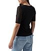 Color:Black - Image 2 - Perfect Mesh Crew Neck Short Sleeve Top
