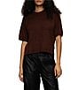 Sanctuary Perfect Sweater Ribbed Crew Neck Short Sleeve Tee, Color:Chichory - Image 1