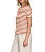 Sanctuary Perfect Textured Stripe Print Crew Neck Short Sleeve Tee - Image 3