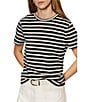 Sanctuary Perfect Textured Stripe Print Crew Neck Short Sleeve Tee - Image 1