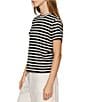 Sanctuary Perfect Textured Stripe Print Crew Neck Short Sleeve Tee - Image 3