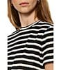 Sanctuary Perfect Textured Stripe Print Crew Neck Short Sleeve Tee - Image 4