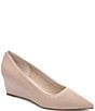 Color:Flax - Image 1 - Perky Fabric Wedge Pumps