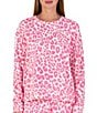 Sanctuary Pink Leopard Print Long Sleeve Round Neck Knit Jogger Pajama Set - Image 4