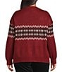 Sanctuary Plus Size Argyle Crew Neck Long Sleeve Fuzzy Jacquard Easy Pullover Sweater - Image 2