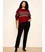 Sanctuary Plus Size Argyle Crew Neck Long Sleeve Fuzzy Jacquard Easy Pullover Sweater - Image 5
