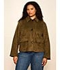 Sanctuary Plus Size Avid Faux Suede Spread Collar Long Sleeve Button Front Jacket - Image 5