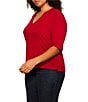 Sanctuary Plus Size Dolce Notch V-Neck 3/4 Sleeve Knit Top - Image 3
