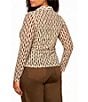 Sanctuary Plus Size Dreamgirl Printed Mesh Point Collared Long Sleeve Ruched Button Front Top - Image 2