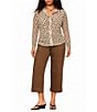 Sanctuary Plus Size Dreamgirl Printed Mesh Point Collared Long Sleeve Ruched Button Front Top - Image 4