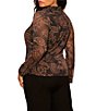 Sanctuary Plus Size Fitted Mesh Paisley Print Spread Collar Long Sleeve Button Down Top - Image 2