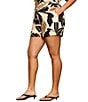 Sanctuary Plus Size Good Time Printed Mid-Rise Pull On Coordinating Linen Shorts - Image 3