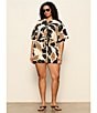 Sanctuary Plus Size Good Time Printed Mid-Rise Pull On Coordinating Linen Shorts - Image 5