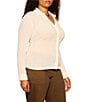 Sanctuary Plus Size Juno Textured Spread Collar Long Sleeve Button Front Knit Top - Image 3