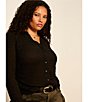 Sanctuary Plus Size Juno Textured Spread Collar Long Sleeve Button Front Knit Top - Image 6