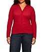 Sanctuary Plus Size Juno Textured Spread Collar Long Sleeve Button Front Knit Top - Image 4
