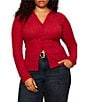 Sanctuary Plus Size Juno Textured Spread Collar Long Sleeve Button Front Knit Top - Image 6