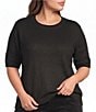 Sanctuary Plus Size Perfect Sequin Crew Neck Short Sleeve Sweater Tee - Image 1