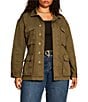 Sanctuary Plus Size Reissue Collared Long Sleeve Button Front Belted Field Jacket - Image 1