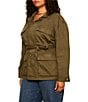 Sanctuary Plus Size Reissue Collared Long Sleeve Button Front Belted Field Jacket - Image 4