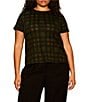 Sanctuary Plus Size The Perfect Tee Plaid Printed Crew Neck Short Sleeve Top - Image 1