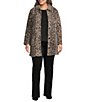 Sanctuary Plus Size Upside Leopard Print Spread Collar Long Sleeve Button Front Faux Fur Jacket - Image 3