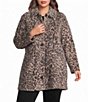 Sanctuary Plus Size Upside Leopard Print Spread Collar Long Sleeve Button Front Faux Fur Jacket - Image 4