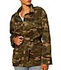 Sanctuary Reissue Camo Point Collared Long Sleeve Button Front Belted Field Jacket - Image 3