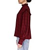 Color:Dark Cherry - Image 3 - Romance Popover Ruffle Mock Neck Long Sleeve Blouse