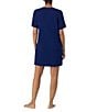 Color:Blue - Image 2 - Short Sleeve Round Neck Knit Nightshirt