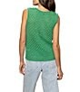 Sanctuary Slub Yarn Open Stitch Crew Neck Sleeveless Shell Top, Color:Palm - Image 2
