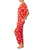 Color:Pink Multi - Image 3 - Soft Knit Poppy Floral Print Tee & Cropped Pants Pajama Set
