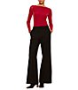 Sanctuary Sparkle Mesh Knit Boat Neck Long Sleeve Fitted Tee - Image 6