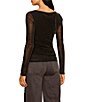 Sanctuary Sparkle Mesh Knit Boat Neck Long Sleeve Fitted Tee - Image 2