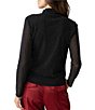 Sanctuary Sparkle Mesh Turtleneck Long Sleeve Pullover Top, Color:Black - Image 2