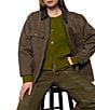 Sanctuary Spread Corduroy Collar Long Sleeve Barn Jacket, Color:Burnt Olive - Image 3