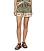 Sanctuary Spring Breaker Art Deco Border Print High Rise Coordinating Shorts, Color:Mezzo Sage - Image 3