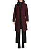 Sanctuary Stand Collar Detachable Scarf Stand Collar Belted Button Front Walker Coat, Color:Crimson - Image 5