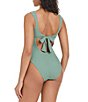 Sanctuary Stay Connected Solid Cap Sleeves Plunge One Piece Swimsuit - Image 4