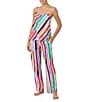 Sanctuary Stripe Print Sleeveless Round Neck Woven Pajama Set, Color:976 Multi Stripe - Image 3