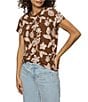 Sanctuary The Perfect Tee Crew Neck Earth Ivy Floral Print Short Sleeve Top, Color:Earth Ivy - Image 1