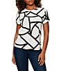Sanctuary The Perfect Tee Graphic Shape Print Crew Neck Short Sleeve Tee, Color:Graphic Shapes - Image 1