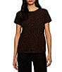 Sanctuary The Perfect Tee Leopard Printed Crew Neck Short Sleeve Top - Image 1