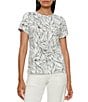 Sanctuary The Perfect Tee Line Print Crew Neck Short Sleeve Tee, Color:Blacklines - Image 2