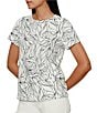 Sanctuary The Perfect Tee Line Print Crew Neck Short Sleeve Tee, Color:Blacklines - Image 4