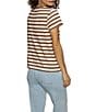 Sanctuary The Perfect Tee Stripe Print Crew Neck Short Sleeve Top, Color:Earth Pink - Image 2